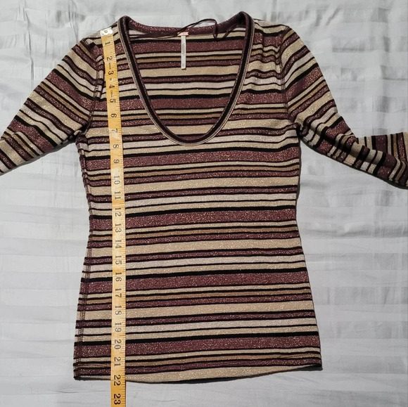 Free People Surprise Party metallic striped top - Picture 5 of 6